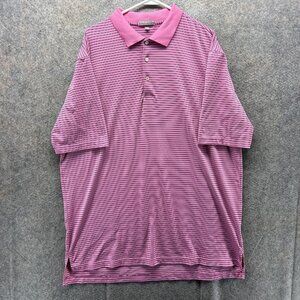 Peter Millar Polo Shirt Mens XL Pink Stripe Summer Comfort Golf Stretch Casual